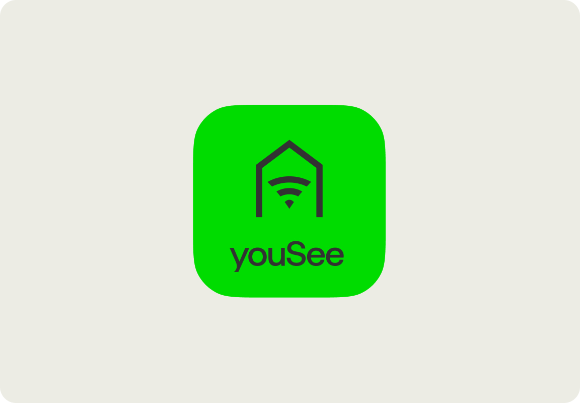 Grønt YouSee Home-ikon med hus-symbol på lys baggrund.